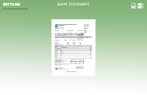 модерен стил Canada American Express Air Miles златен шаблон за извод на сметкат
