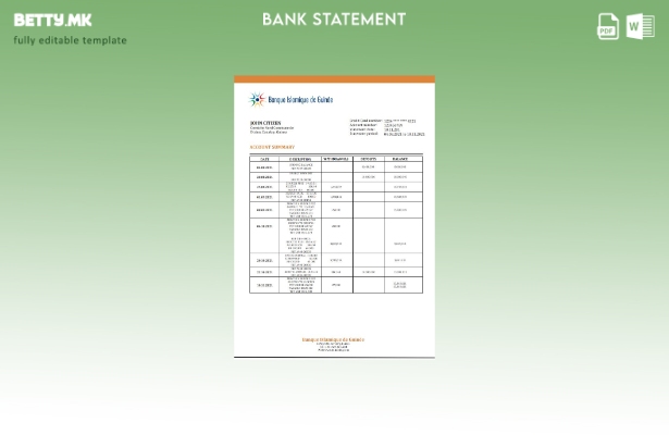 модерен стил Guinea Banque Islamique de Guinée шаблон за извод од банка