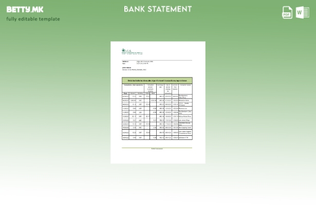 модерен стил Mali Banque Commerciale du Sahel шаблон ексел извод од банка