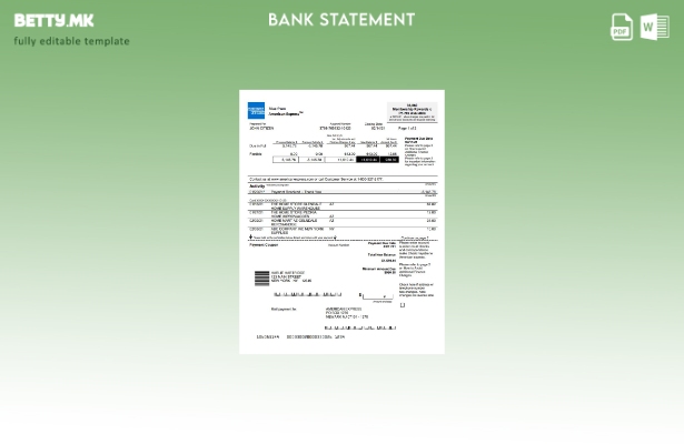 модерен стил USA New York American Express Син шаблон за извод од банка