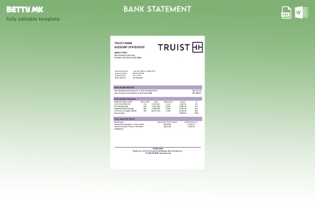 модерен стил USA Truist извод од банкарски збор. шаблон