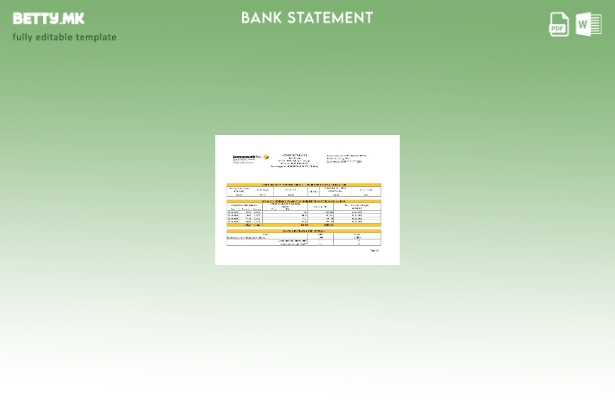 модерен стил, шаблон ексел за извод од банкарска сметка на Австралија Комонвелт