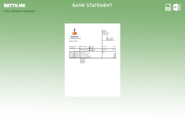 модерен стил, шаблон за ексел изјава на Рабобанк Холандија