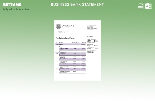 Модерен стил Деловна изјава на Mediobanca Шаблон Word и PDF