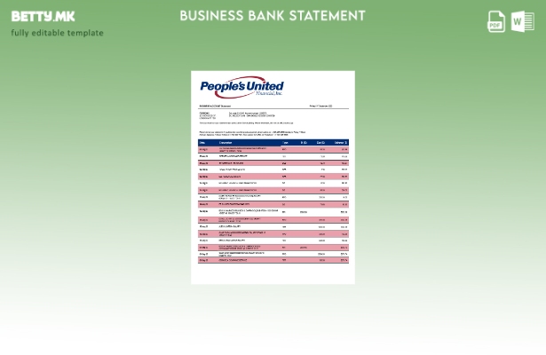 Модерен стил Деловната изјава на People’s United Bank Шаблон Word и PDF