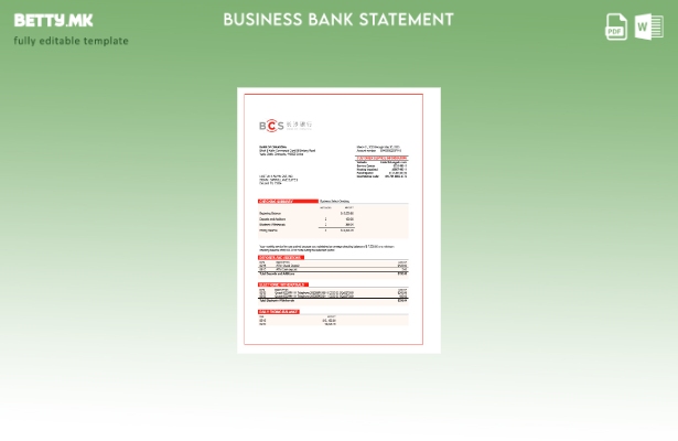 Модерен стил Изјава на претпријатието на Банката на Чангша за Word и PDF Шаблон