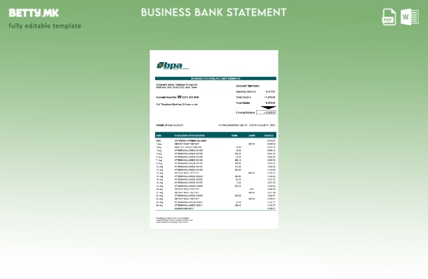 Модерен стил Куба Банко Популарно де Ахоро (BPA) изјава на компанијата Шаблон за