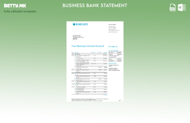 Модерен стил Обединетото Кралство, шаблон за деловни изводи на Баркли во шаблон