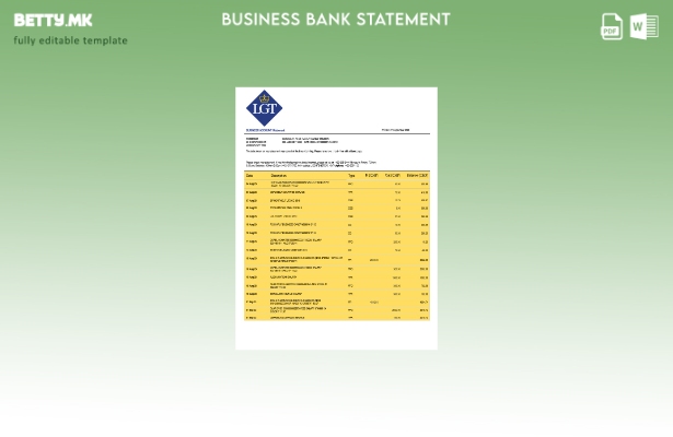 Модерен стил Организација на LGT Bank што проверува извод од сметката Word и PDF