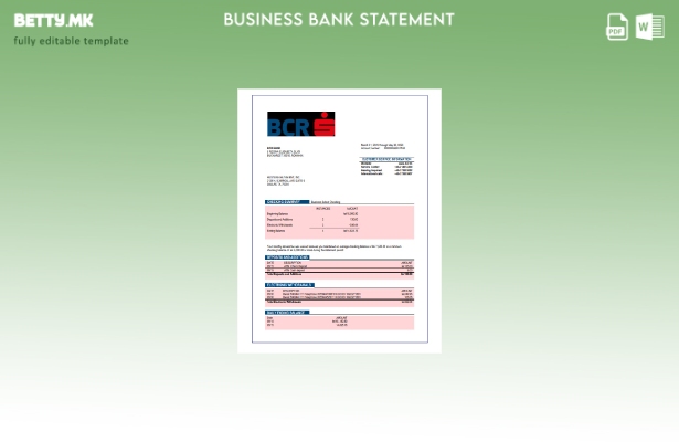 Модерен стил на компанијата BCR Bank што го проверува изводот на сметката Шаблон