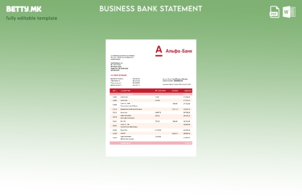 Модерен стил на организацијата на Алфа банка која проверува извод од сметката Wo