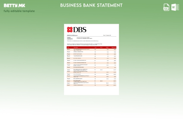 Модерен стил на организацијата на DBS Bank што го проверува изводот на сметката