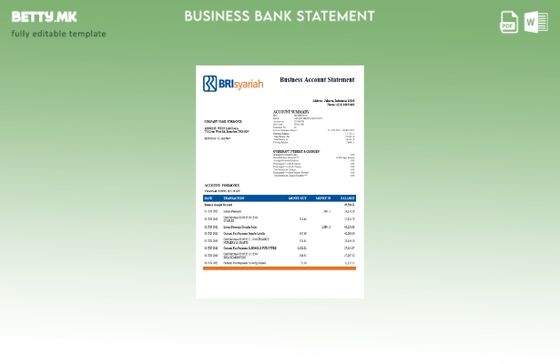 Модерен стил на BRIsyariah деловна фирма, шаблон за формат Word и PDF