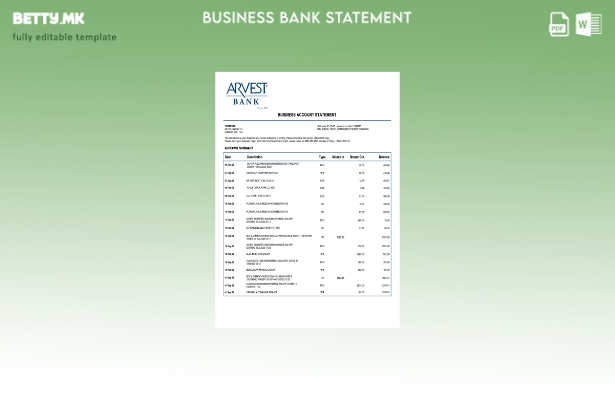 Модерен стил USA Arvest претпријатие изјава за Word и PDF Шаблон