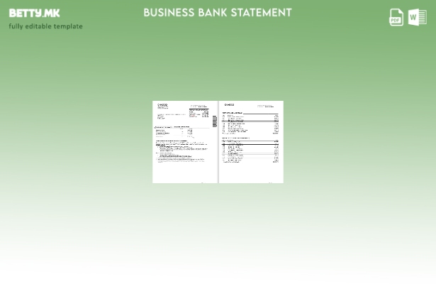 Модерен стил USA Chase деловни изводи од банка, шаблон за формат Word и PDF