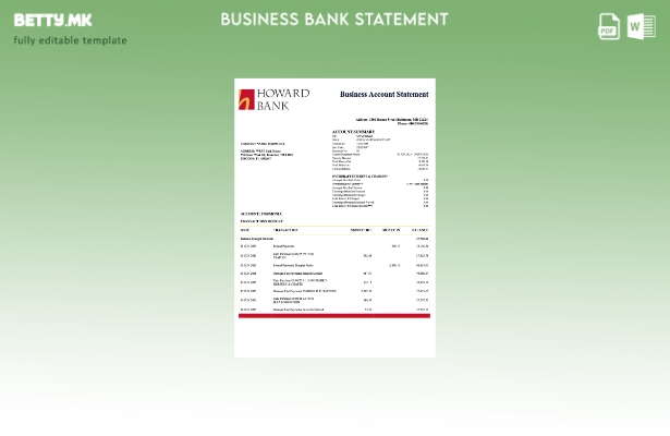 Модерен стил USA Howard корпоративна изјава Шаблон Word и PDF