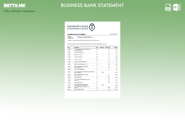 Модерен стил, изјава за деловна фирма на Jumhouria Шаблон Word и PDF формат ().