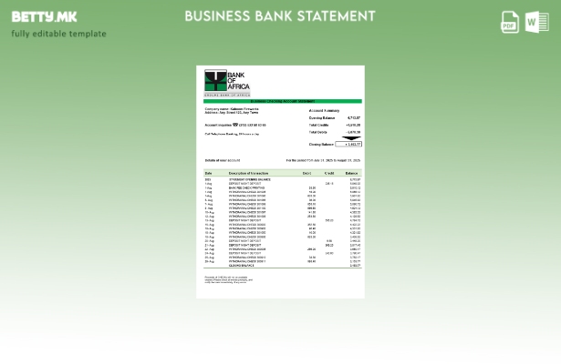 модерен стил Бурунди Банка на Африка банкарска организација која проверува извод