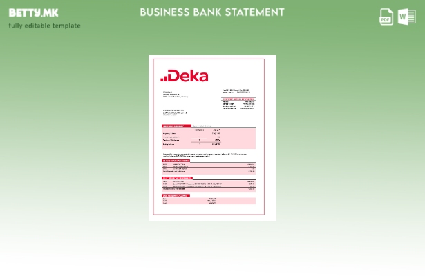 модерен стил Декабанк фирма изјава Word и PDF шаблон