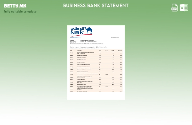 модерен стил Деловен извештај на НБК банка Шаблон Word и PDF