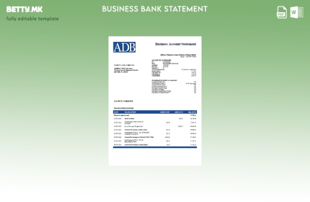 модерен стил Извештај за корпоративна сметка на Соломоновите Острови АДБ за Word