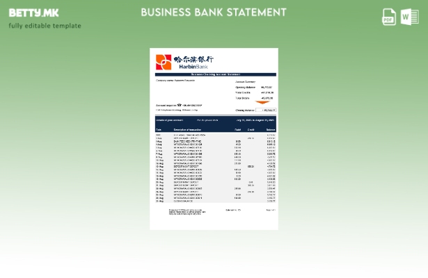модерен стил Извештај за претпријатието на Харбин банка Шаблон Word и PDF