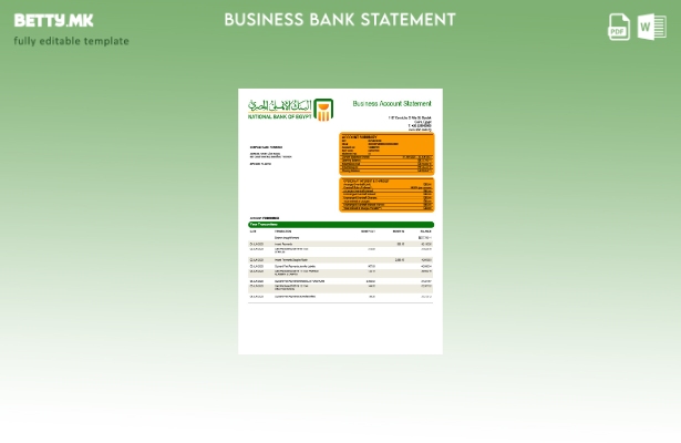 модерен стил Извештај за сметката на компанијата на Народната банка на Египет Ша