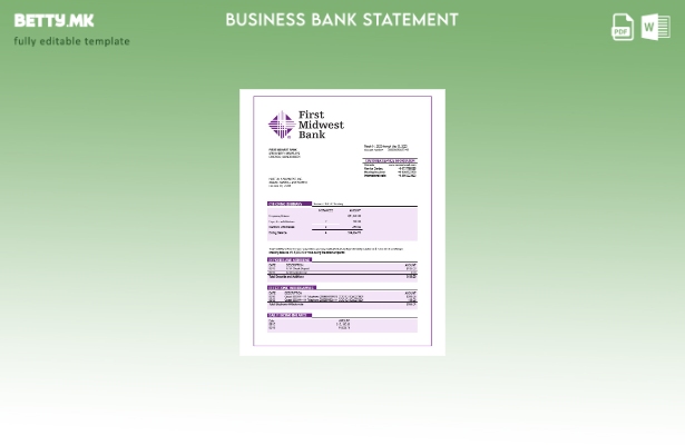 модерен стил Извештај за сметководството на компанијата First Midwest Bank Шабло