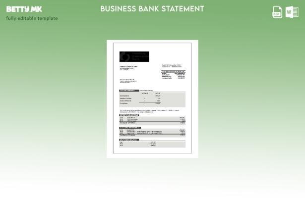 модерен стил Извод на претпријатие за сметка на Хамбург Комерцијална банка Шабло