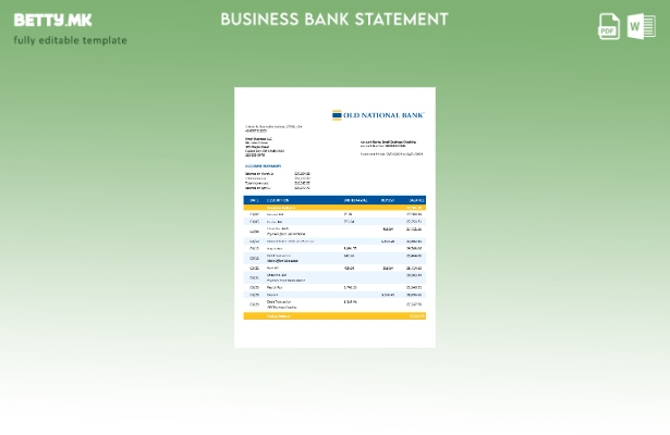 модерен стил Извод на сметка на организацијата на Старата Народна Банка Шаблон W