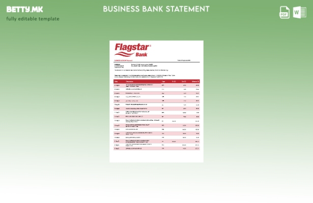 модерен стил Извод на сметка на организацијата Flagstar Bank Шаблон Word и PDF