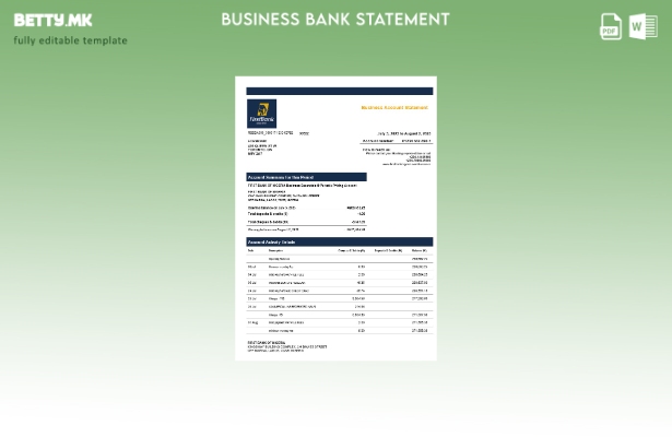 модерен стил Извод на фирмата на првата банка на Нигерија Шаблон Word и PDF