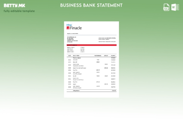 модерен стил Изјава за деловна фирма на Finacle Шаблон за формат Word и PDF