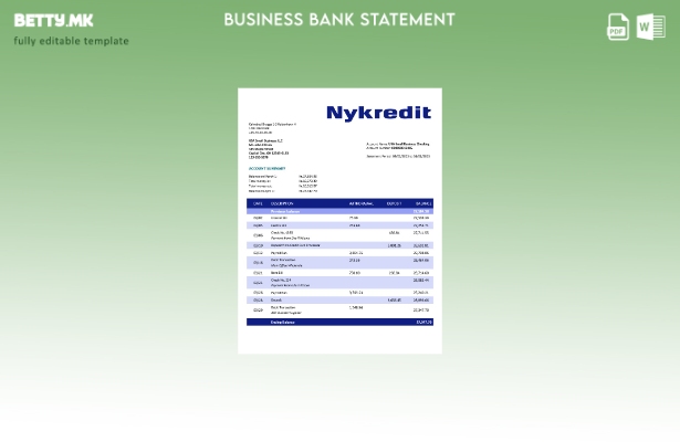 модерен стил Изјава за организација на Nykredit Bank Шаблон Word и PDF