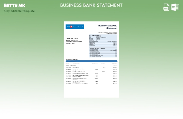 модерен стил Изјава на компанијата од Банката на Монтреал Шаблон за формат Word