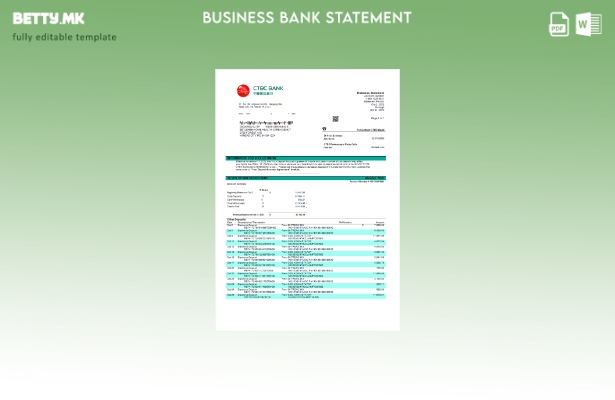 модерен стил Изјава на компанијата CTBC Bank Шаблон Word и PDF