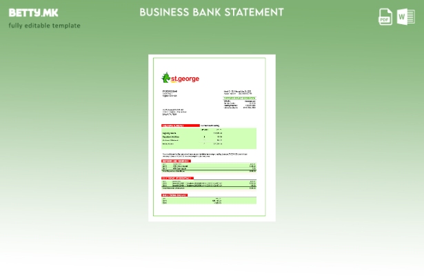 модерен стил Изјава на организацијата на Сент Џорџ банка Шаблон Word и PDF