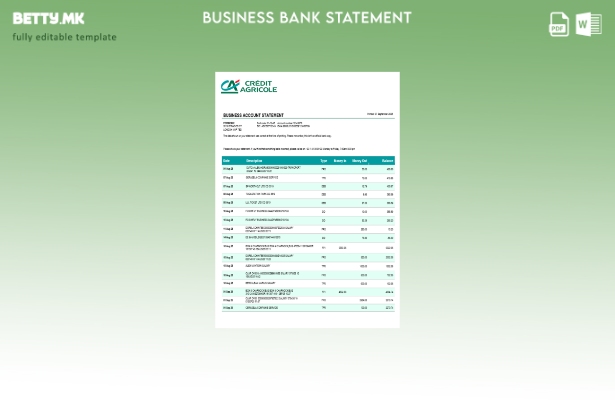 модерен стил Компанијата Credite Agricole го проверува изводот на сметката Шабло