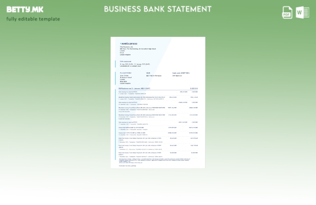 модерен стил Обединетото Кралство Wise Business извод од банкарски шаблон Word и