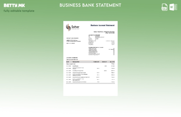 модерен стил Омански Сохар организација изјава Шаблон Word и PDF