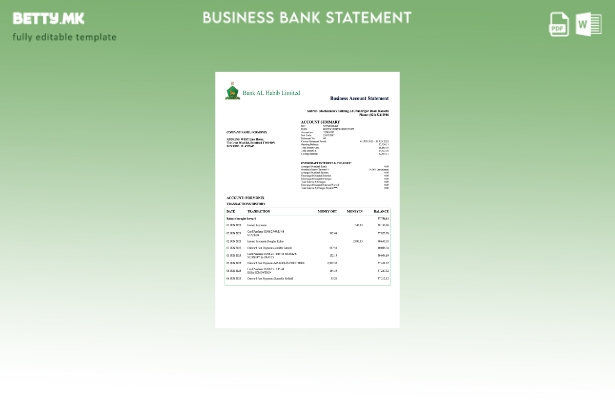 модерен стил Пакистанска банка Ал Хабиб изјава за претпријатието Word и PDF шабл
