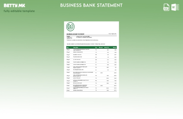 модерен стил Рафидаин цврста изјава за сметка Word и PDF шаблон