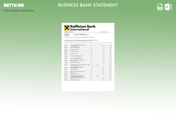 модерен стил Рајфајзен банка Меѓународна банка Изјава на компанија за Word и PDF