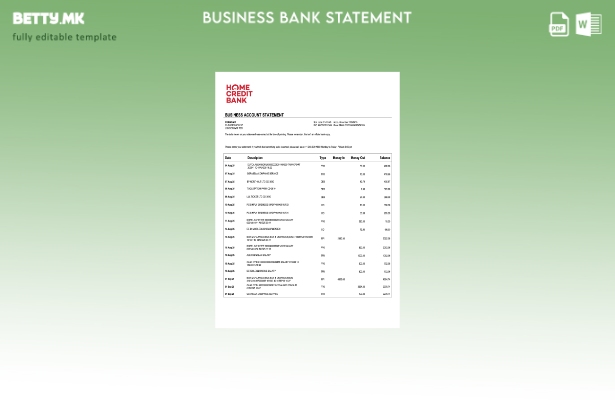 модерен стил Русија Домашен кредит Изјава за цврста сметка за Word и PDF Шаблон