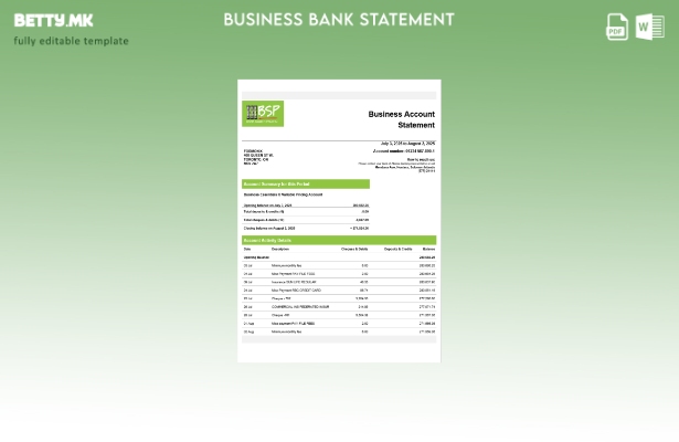 модерен стил Соломонски Острови BSP цврста изјава за сметката Шаблон Word и PDF