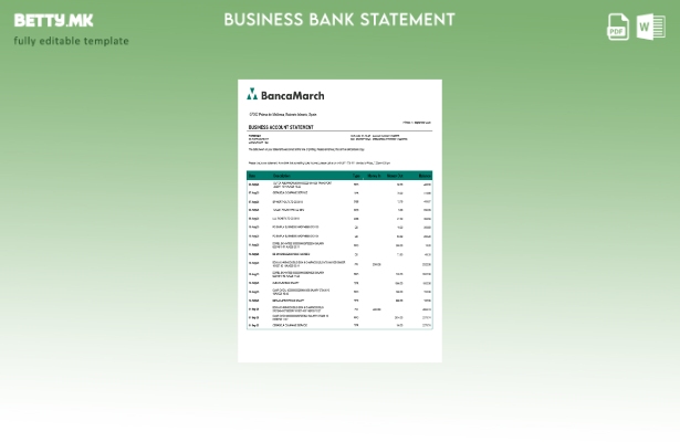 модерен стил Шпанија BancaMarch организација изјава Шаблон Word и PDF