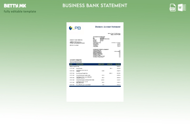 модерен стил латвиски LPB деловна изјава на шаблон Word и PDF формат ().