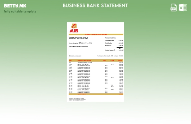 модерен стил на Азија Обединета банка (AUB) за изјава за компанија Шаблон за фор