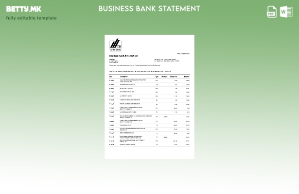 модерен стил словачки Tatra цврста изјава за сметка Шаблон Word и PDF