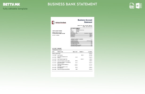 модерен стил Afriland Прва организација која проверува извод на сметката Шаблон